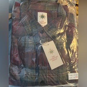 TA4 The Territory Ahead Men’s Long Sleeve Steamboat Cord Shirt Plaid  XXL NWT